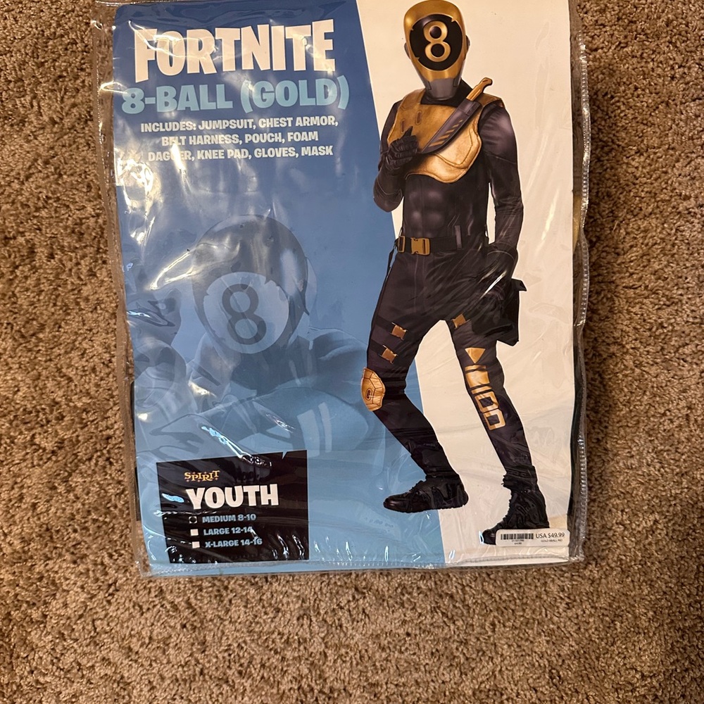 Spirit Fortnite 8-Ball Gold Youth Costume